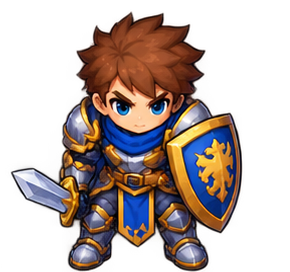 Blue-armoured knight hero